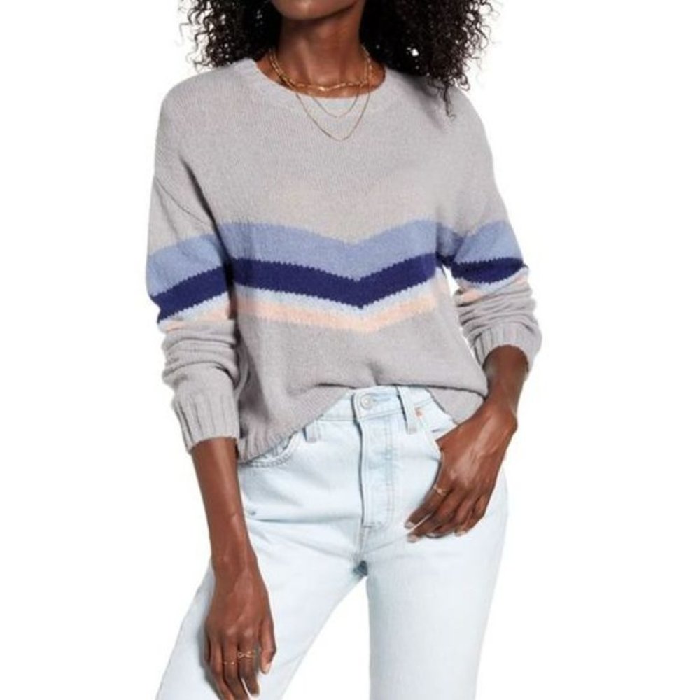 RAILS Grey Perci Lakeside Chevron Sweater L